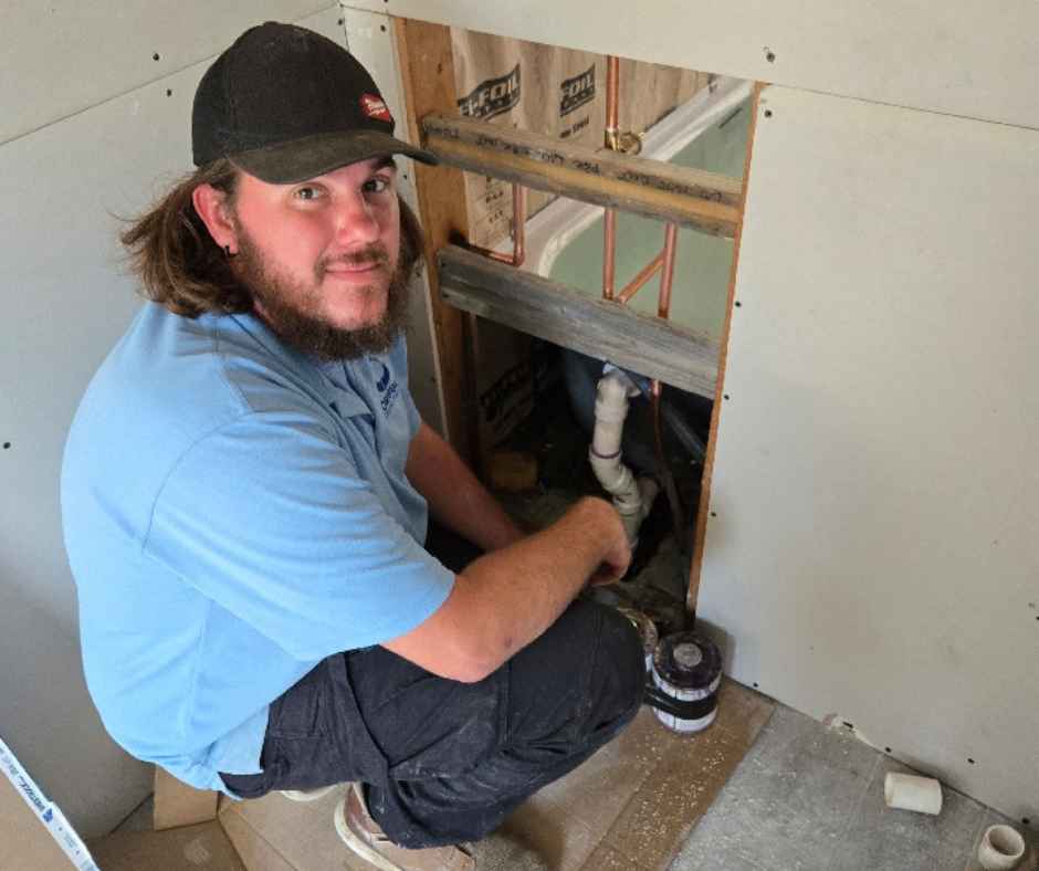 Working on a plumbing emergency
